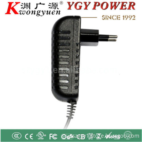 Power adapter/supply 5V 7V 9V 12V 1A-2A for CCTV,DVD,speakers with 24W max output and Eur plug